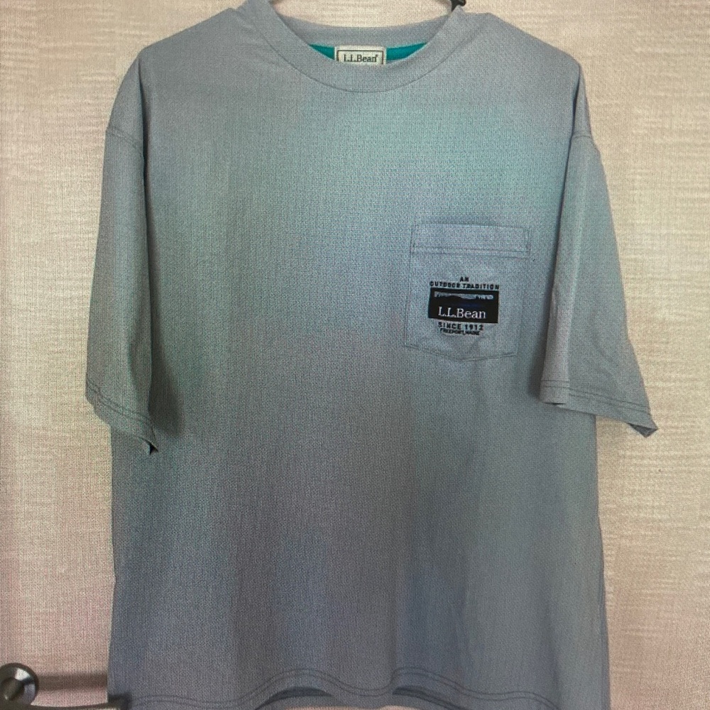 L.L. Bean Light Blue Short-Sleeve Pocket Tee